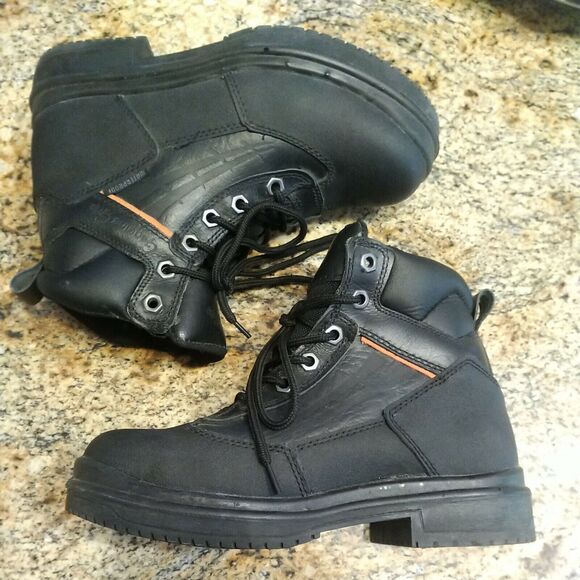 GENUINE GRIP 7800 Size 7W Women's Motorcycle / Leather Work Boot Steel Toe Black - Picture 7 of 12